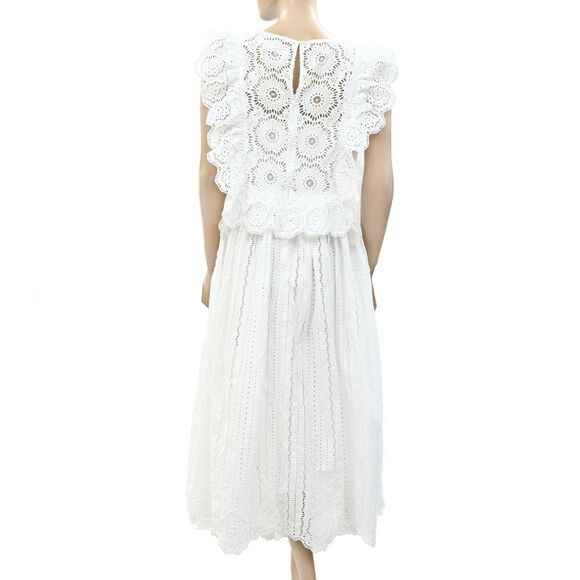 Loeffler Randall Brynn Flutter-Sleeve Midi Dress Eyelet Embroidered S NEW 283832 - Picture 6 of 8